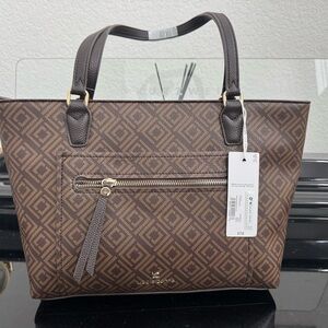 Lesportsac Dark Brown Geometric Tote